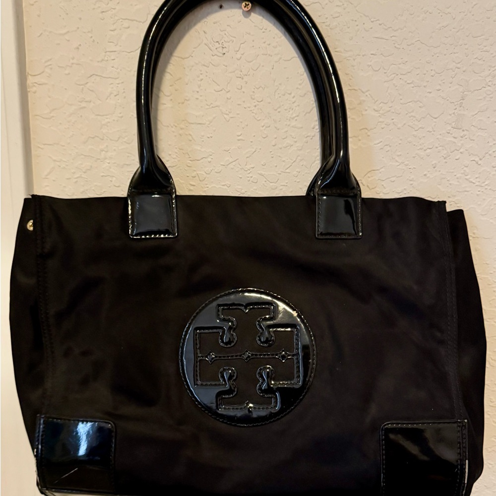 Black patent and vinyl Tory Burch Tote bag
